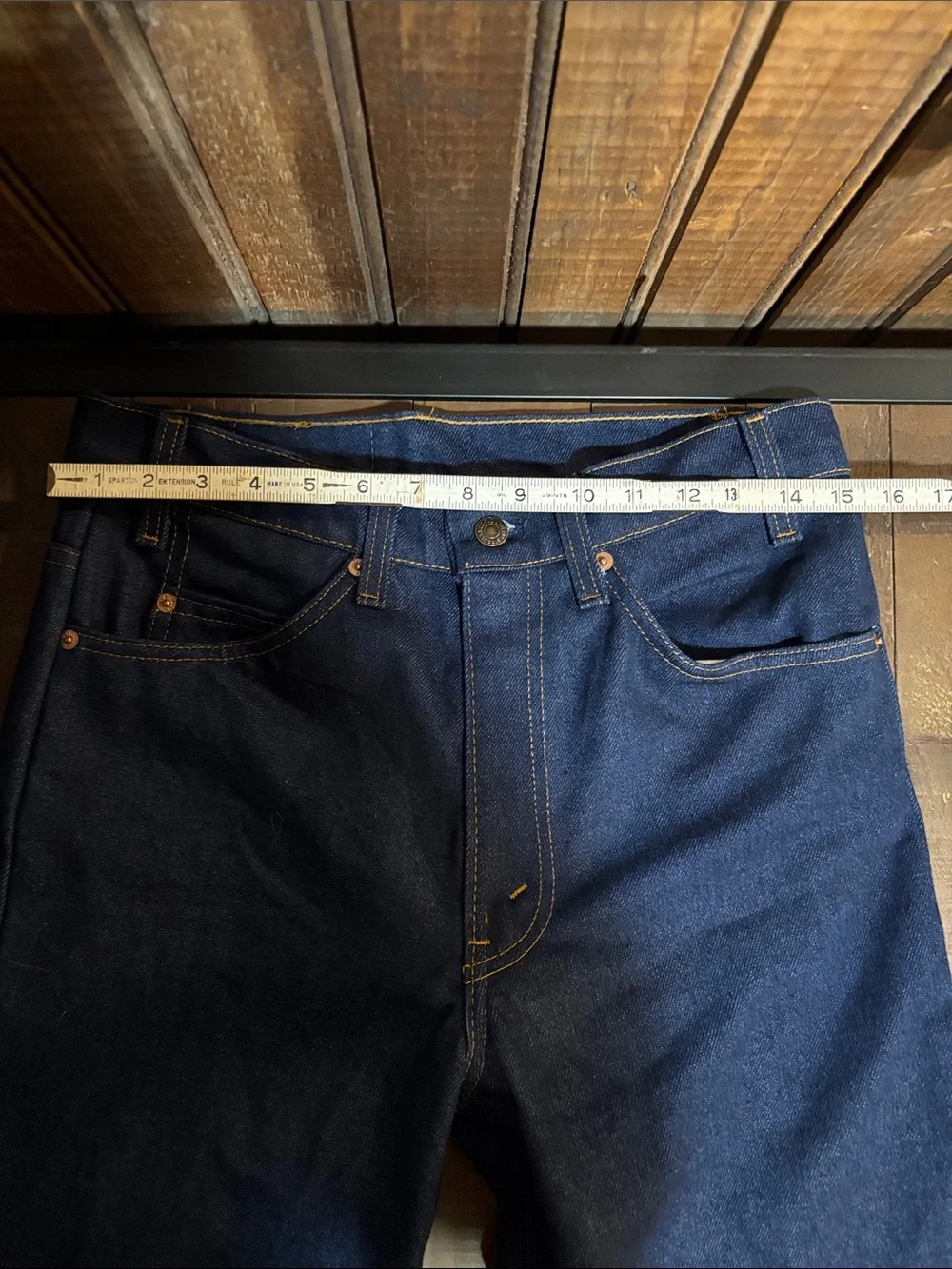Vintage 1980’s Levi’s USA Made Bootcut Saddle man Dark Blue Denim Jeans